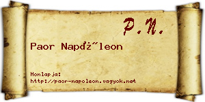 Paor Napóleon névjegykártya